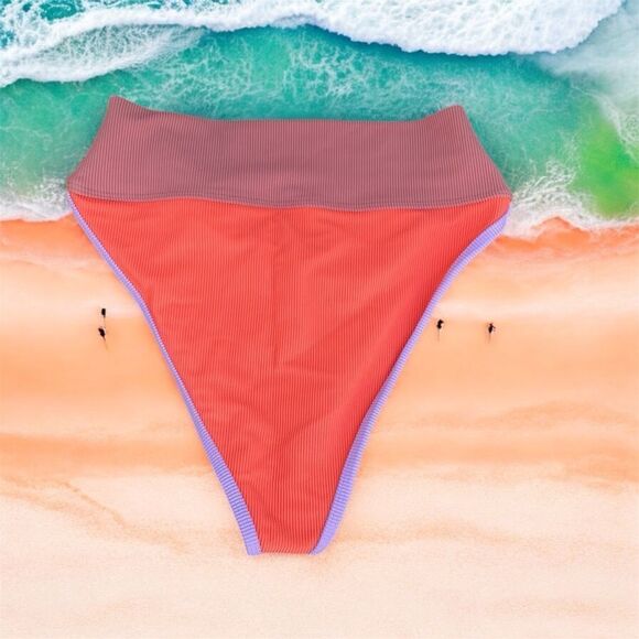 NWT NEW BEACH RIOT Emmy Swim Bikini Bottom in Oasis Colorblock M Beach Summer - Picture 6 of 9
